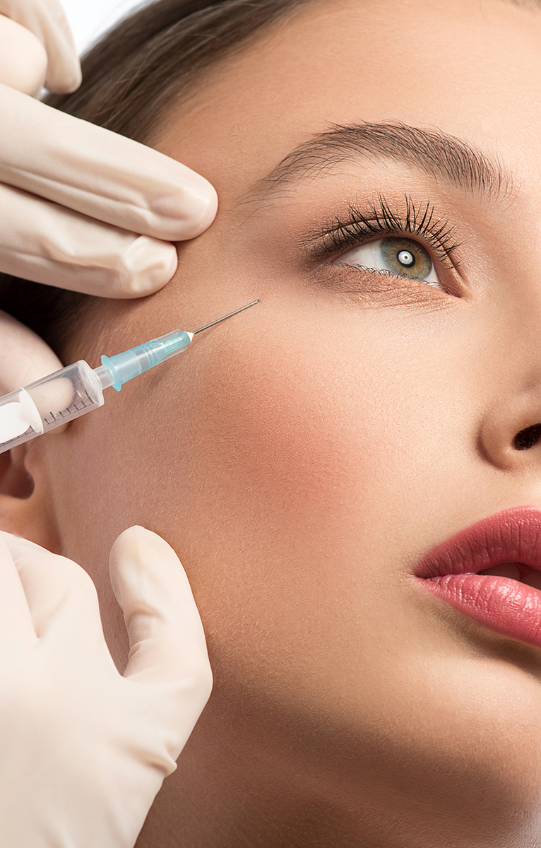 Cute girl receiving hyaluronic acid treatment